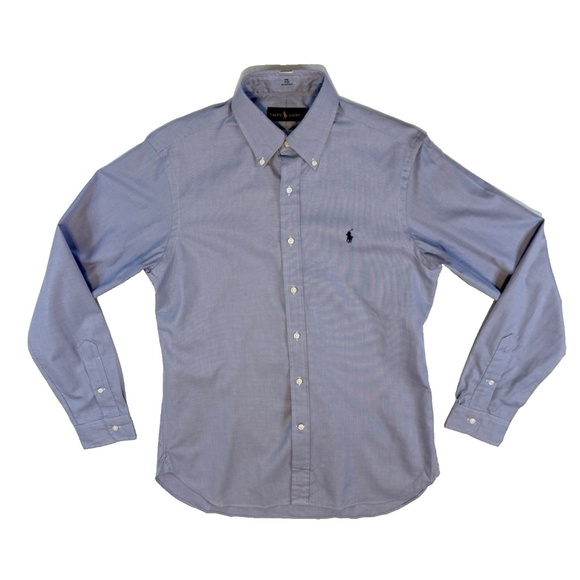 Ralph Lauren Men’s Size 15 ½ | 39 Button-Down Shirt Blue Micro Check NWT - Picture 1 of 14